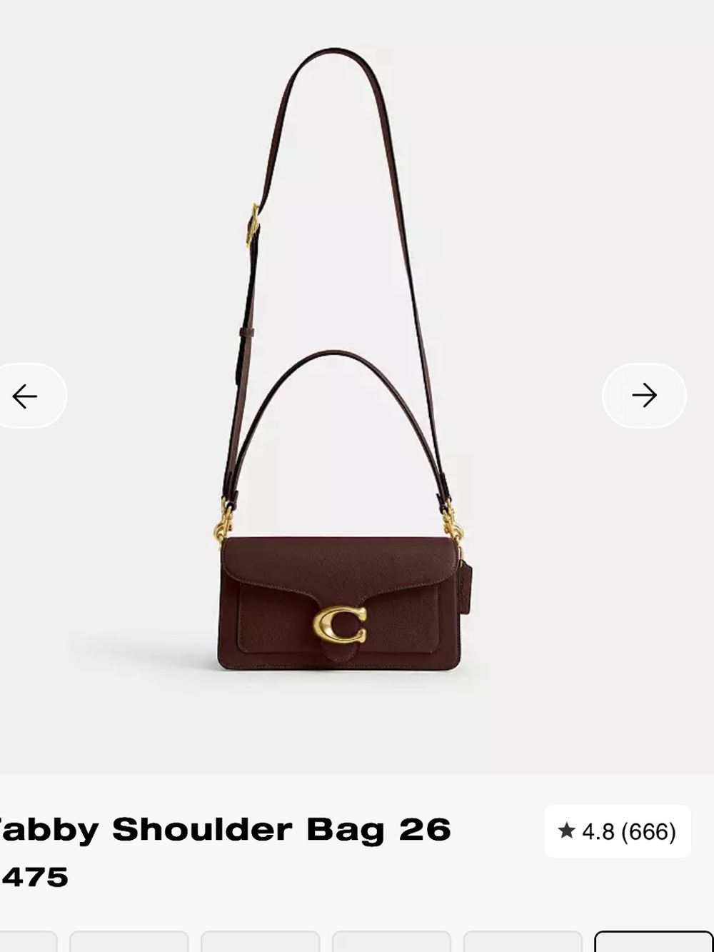Coach Tabby Shoulder Bag 26 in Brown with Gold Hardware New with dust bag
